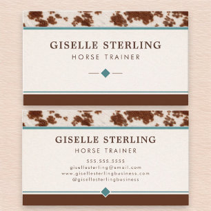 Horse Trainer Cowhide Western Business Card
