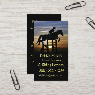 Horse Training and Riding Lessons Business Card
