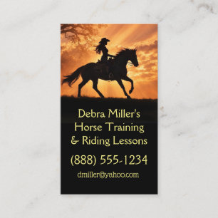 Horse Training Riding Lessons Western Business Card