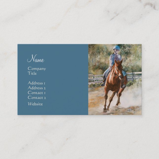 Horse Training Stables Horseback Riding Academy Business Card (Front)