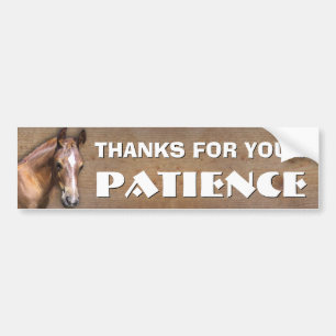 Horse Transport: Thanks for your Patience Bumper Sticker