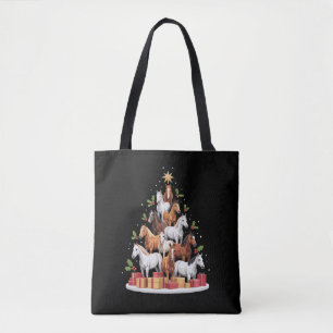 Horse Tree Christmas Horses Xmas Gifts Tote Bag
