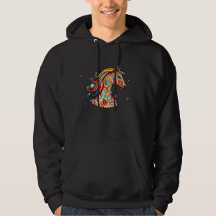 Horse Tribal Abstract Art Native American Geometri Hoodie