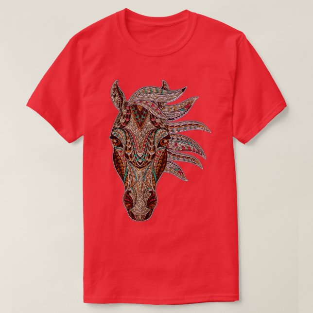 Horse Tribal Abstract Art Native American Geometri T-Shirt (Design Front)