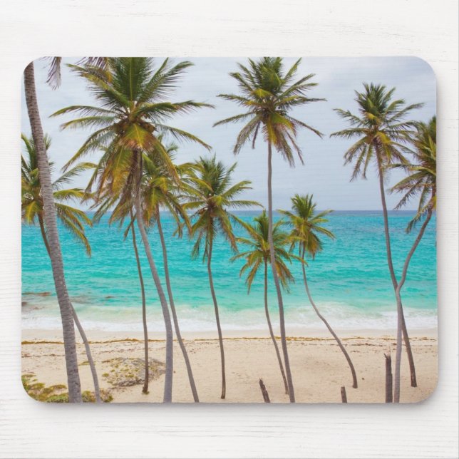 Horse Tropical Beach with Palm Trees Mouse Pad (Front)