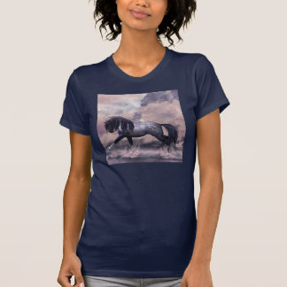 Horse trotting through the waves equine t-shirt