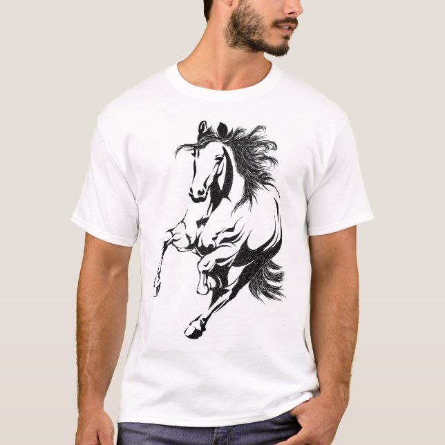 Horse tshirt for girls Lovely Horse For Boys (Front)