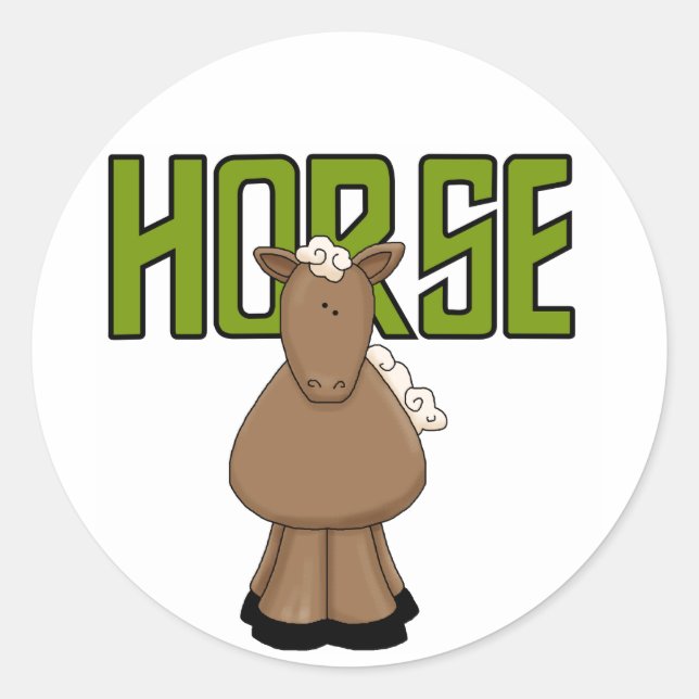 Horse Tshirts and Gifts Classic Round Sticker (Front)