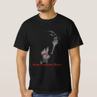 Horse Typography Art | Freedom Begins | Equestrian T-Shirt