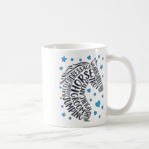Horse Typography Word Art Girls Horseback Riding E Coffee Mug
