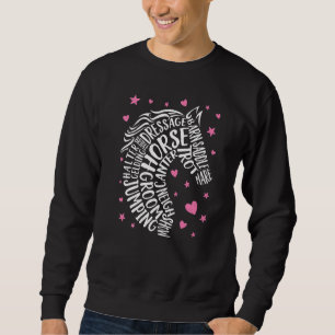 Horse Typography Word Girls Horseback Riding Eques Sweatshirt