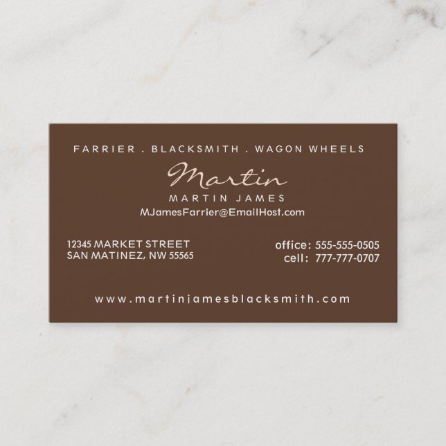 Horse Under the Oak Tree Sepia with Monogram Business Card (Front)