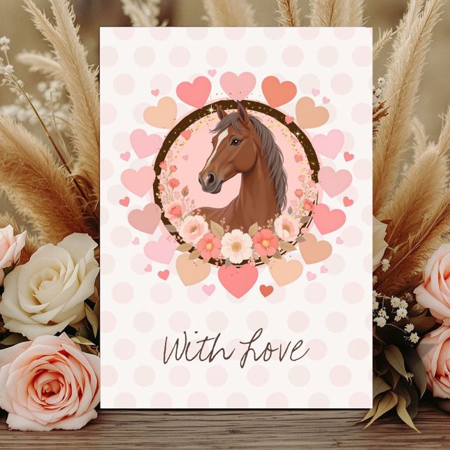 Horse Valentine Card (Celebrate in style with this charming birthday invitation featuring a beautiful horse design. 
)
