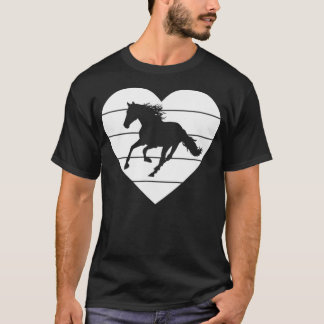 Horse Valentines Day Heart Women Horse Lover Eques T-Shirt