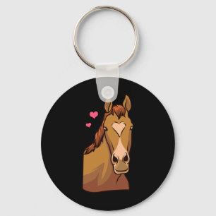 Horse Valentines Day Shirt Heart Pony Horseback Ri Key Ring
