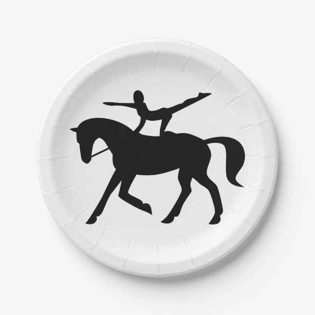 horse vaulting icon paper plate (Front)
