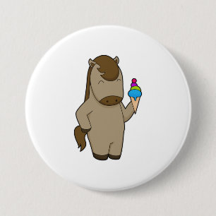 Horse Waffle ice cream 7.5 Cm Round Badge