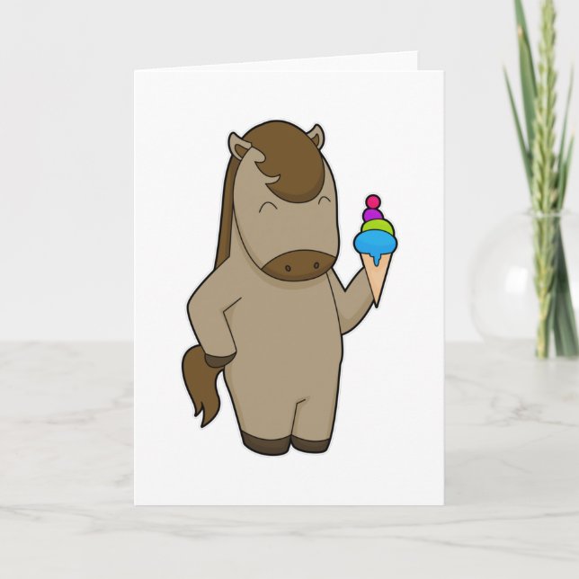 Horse Waffle ice cream Card (Front)