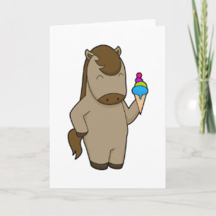 Horse Waffle ice cream Card