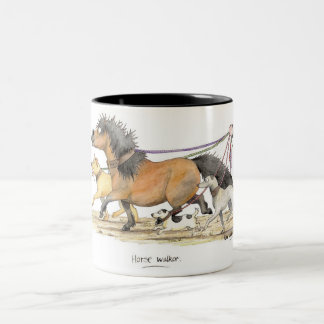 'Horse Walker' Mug. Two-Tone Coffee Mug