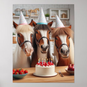 Horse Wall Art, Horse Birthday Party, Funny Horse  Poster