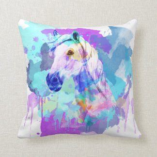 Horse Watercolor, Horse Painting, Horse Cushion