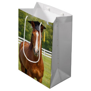Horse Wearing a Graduation Cap Medium Gift Bag