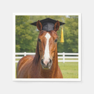 Horse Wearing a Graduation Cap Napkin