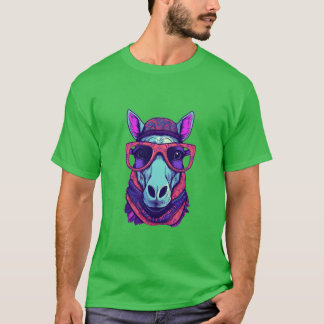 Horse Wearing Sunglasses Bandanna Equestrian frien T-Shirt