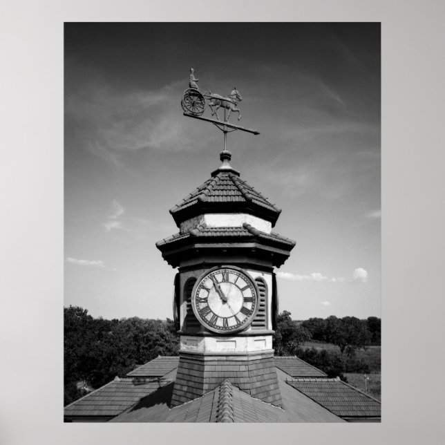 Horse Weather Vane and Clock Tower Poster (Front)