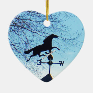 Horse Weather Vane Blue Sky Ceramic Ornament
