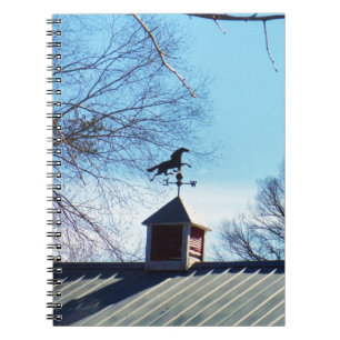 Horse Weather Vane Blue Sky Notebook