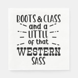 Horse Western Cowboy Boots Cowgirl Princess Napkin