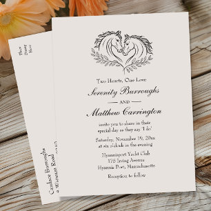 Horse Western Elegant Rustic Country Wedding Invitation Postcard
