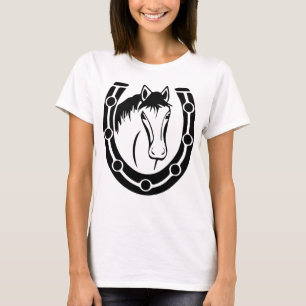 Horse Western Horseshoe Equestrian Cowgirl Farm T-Shirt