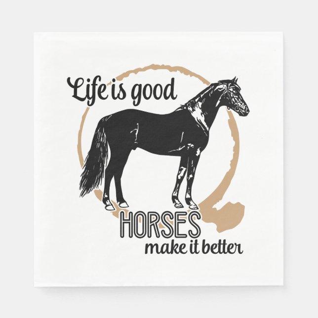 Horse Western Rustic Cowboy Equestrian Wedding Napkin (Front)
