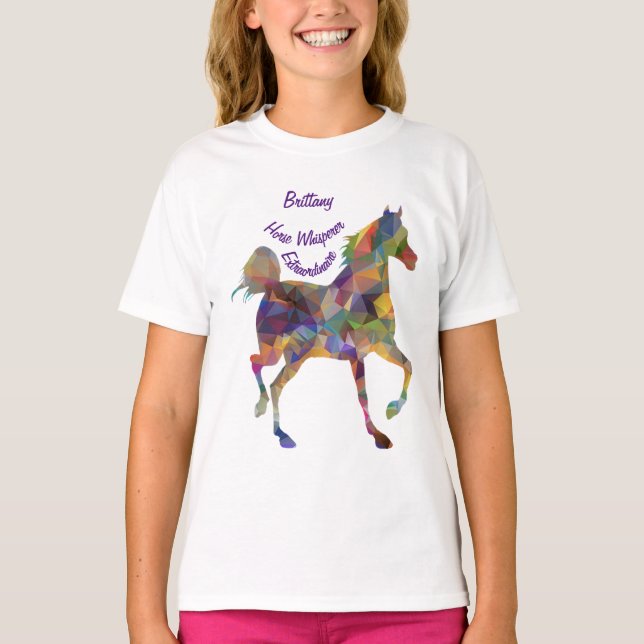 Horse Whisperer I Love Horses Personalise Name T-Shirt (Front)