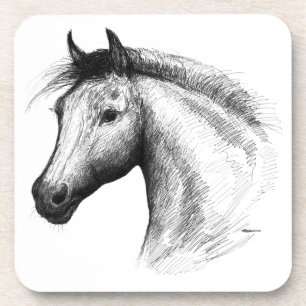 Horse:  White Coaster