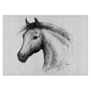 Horse:  White Cutting Board