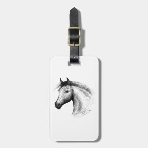 Horse: White Luggage Tag