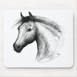 Horse:  White Mouse Pad