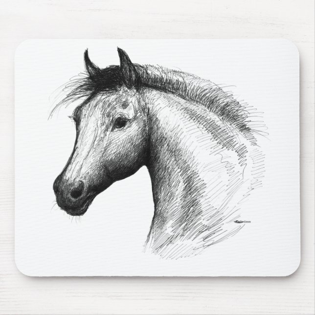 Horse:  White Mouse Pad (Front)
