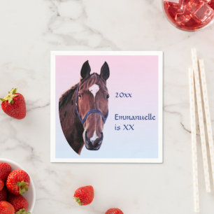 Horse White Star Napkin