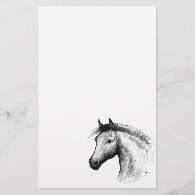 Horse:  White Stationery (Front)