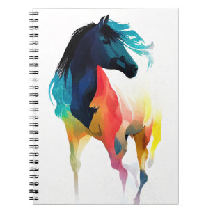 Horse Wild Nature Animal Colors Art Painting Notebook
