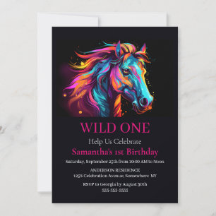 Horse Wild One Birthday Invitation