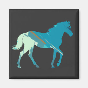 Horse Wildlife Nature Illustration Silhouette Art Magnet