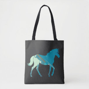 Horse Wildlife Nature Illustration Silhouette Art Tote Bag