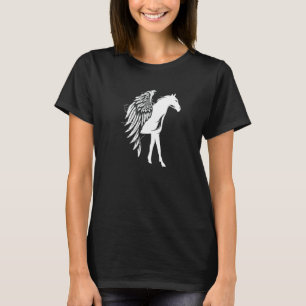 Horse Wings Bird Horseshoe Dressage Gallop Saddle T-Shirt