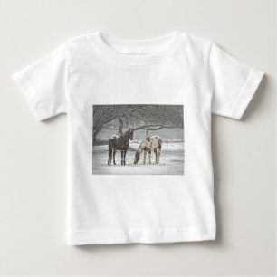 horse winter snow farm ranch animals snowy frozen baby T-Shirt